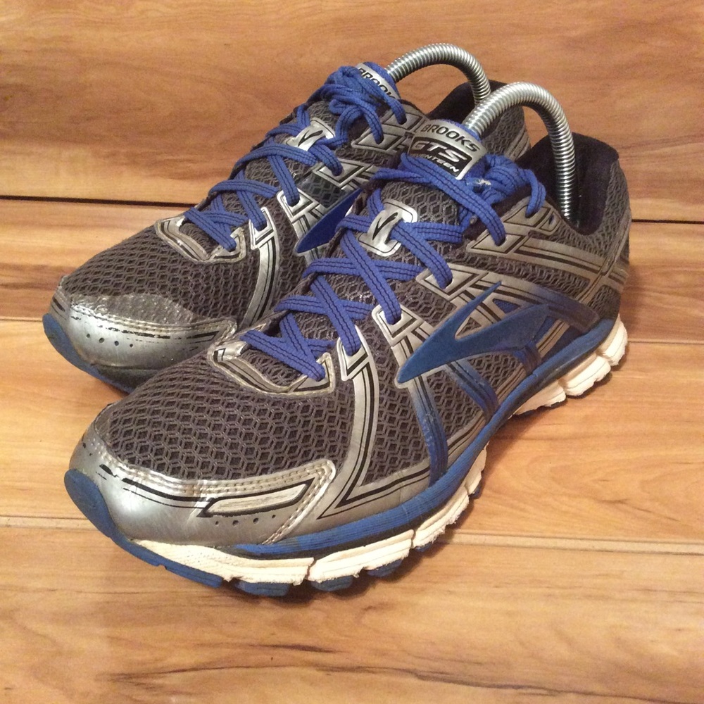 Brooks GTS 17  Blue Gray Running Shoe Sz 9.5